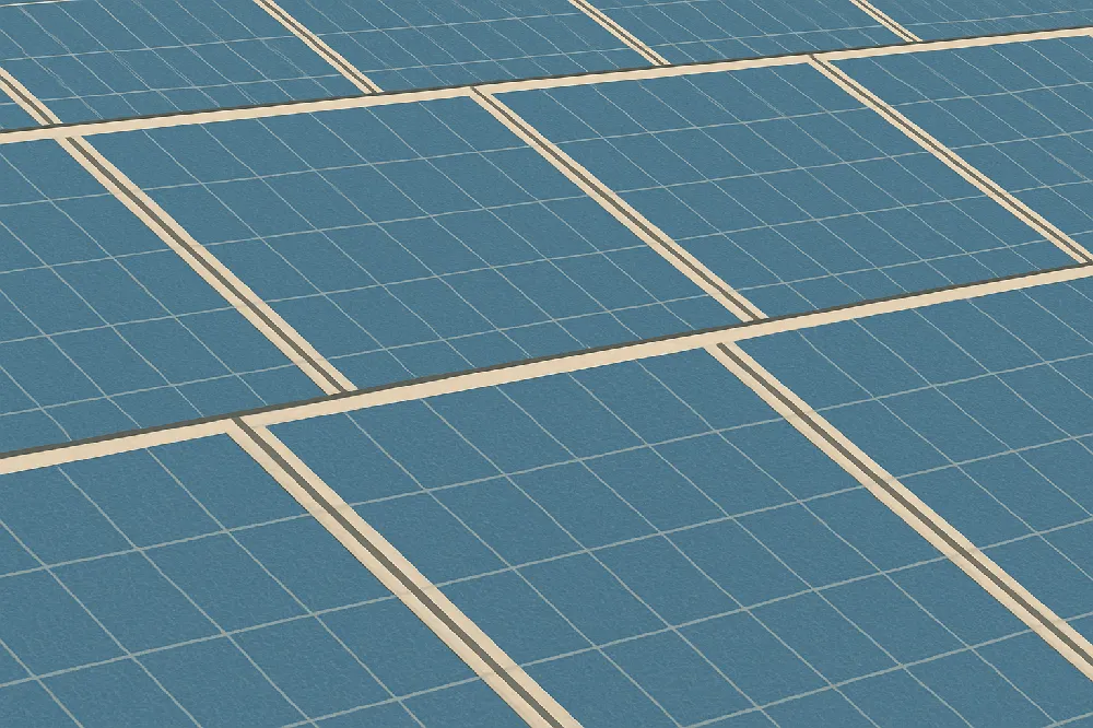 Rows of solar panels